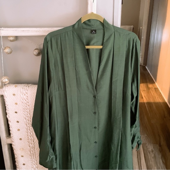 Shein Green Button-Up Dress Size 1X - Picture 6 of 11